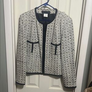 Herve Benard Collection Jacket, Size 14, Cream beige, silver sparkles